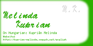 melinda kuprian business card